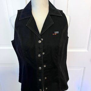 Harley Davidson Womens Denim Vest Size M